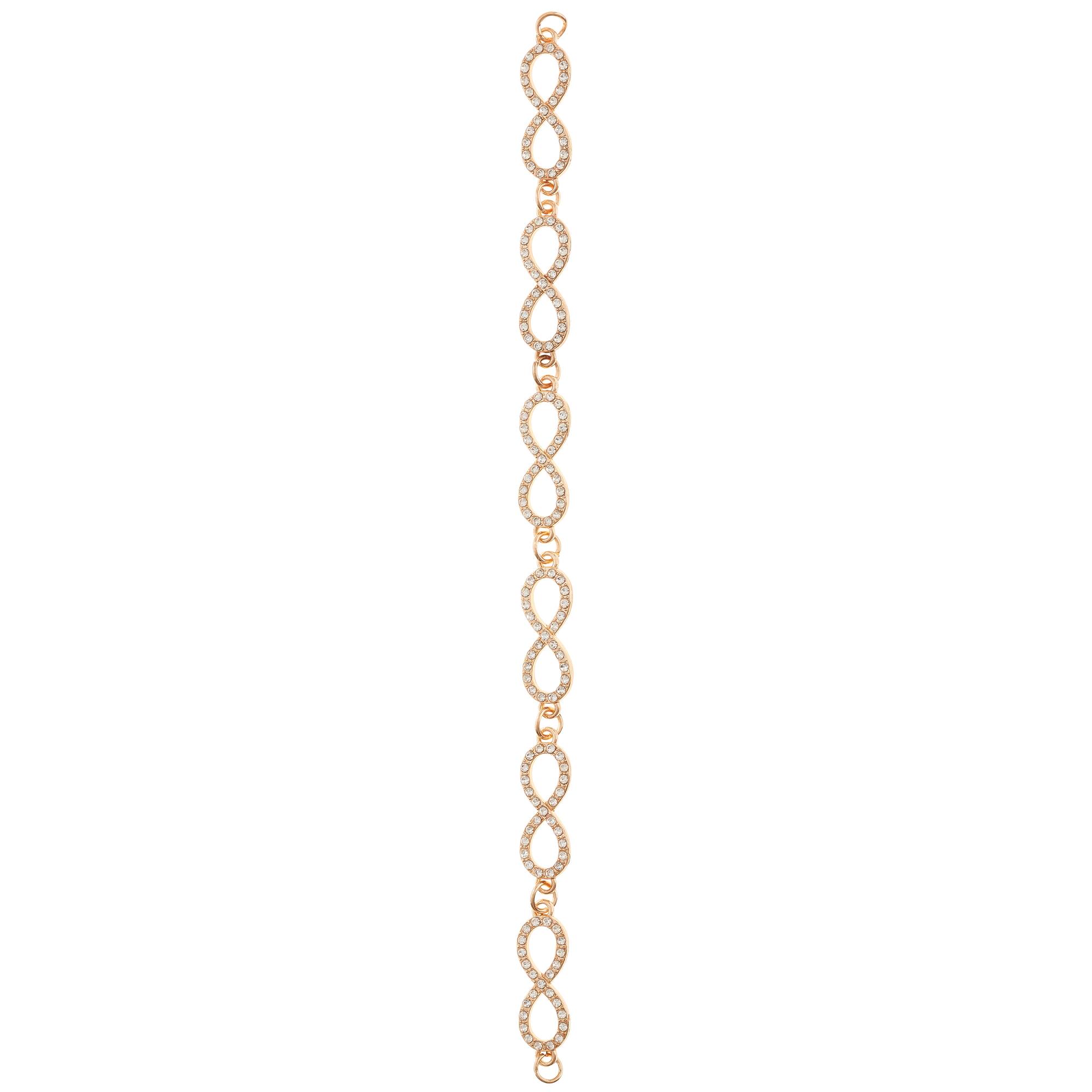 Gold Rhinestone & Metal Infinity Beads, 32mm by Bead Landing™